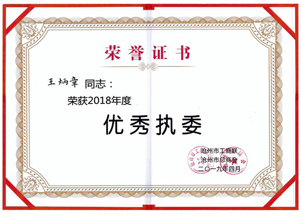 市工商联副主席、世窗信息董事长王炳章荣膺“2018年度优秀执委”